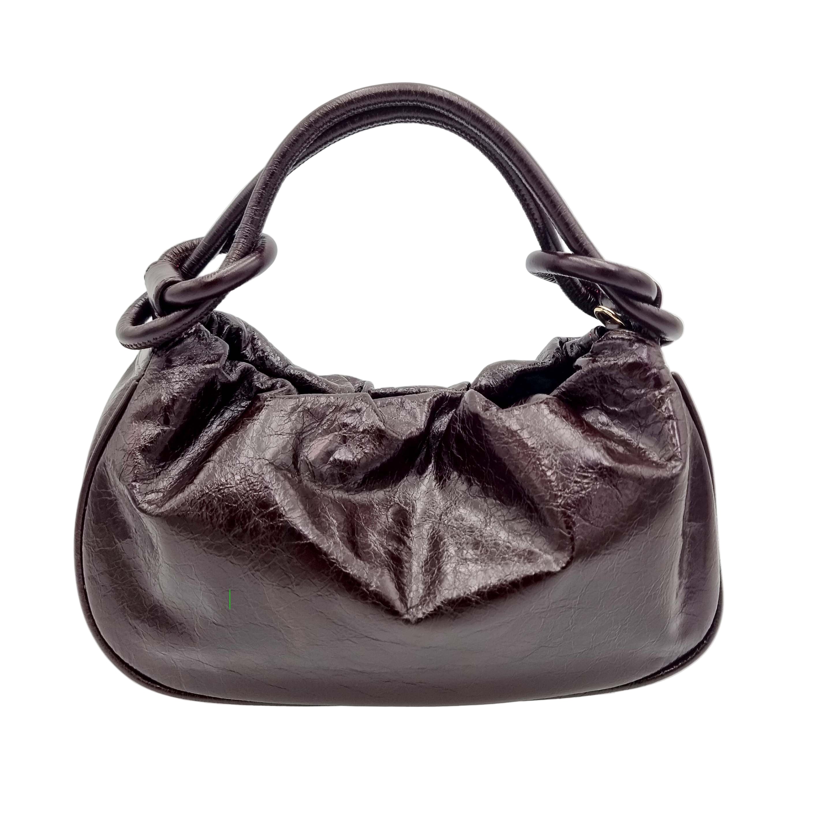 premium real leather knotted handle satchel handbag crossbody coffee bag